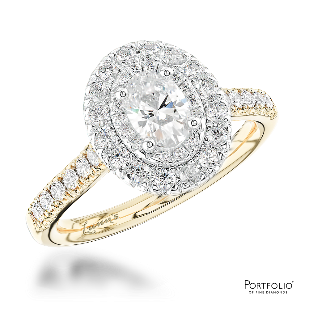 Cluster 0.53ct E VS1 Diamond Yellow Gold/Platinum Ring