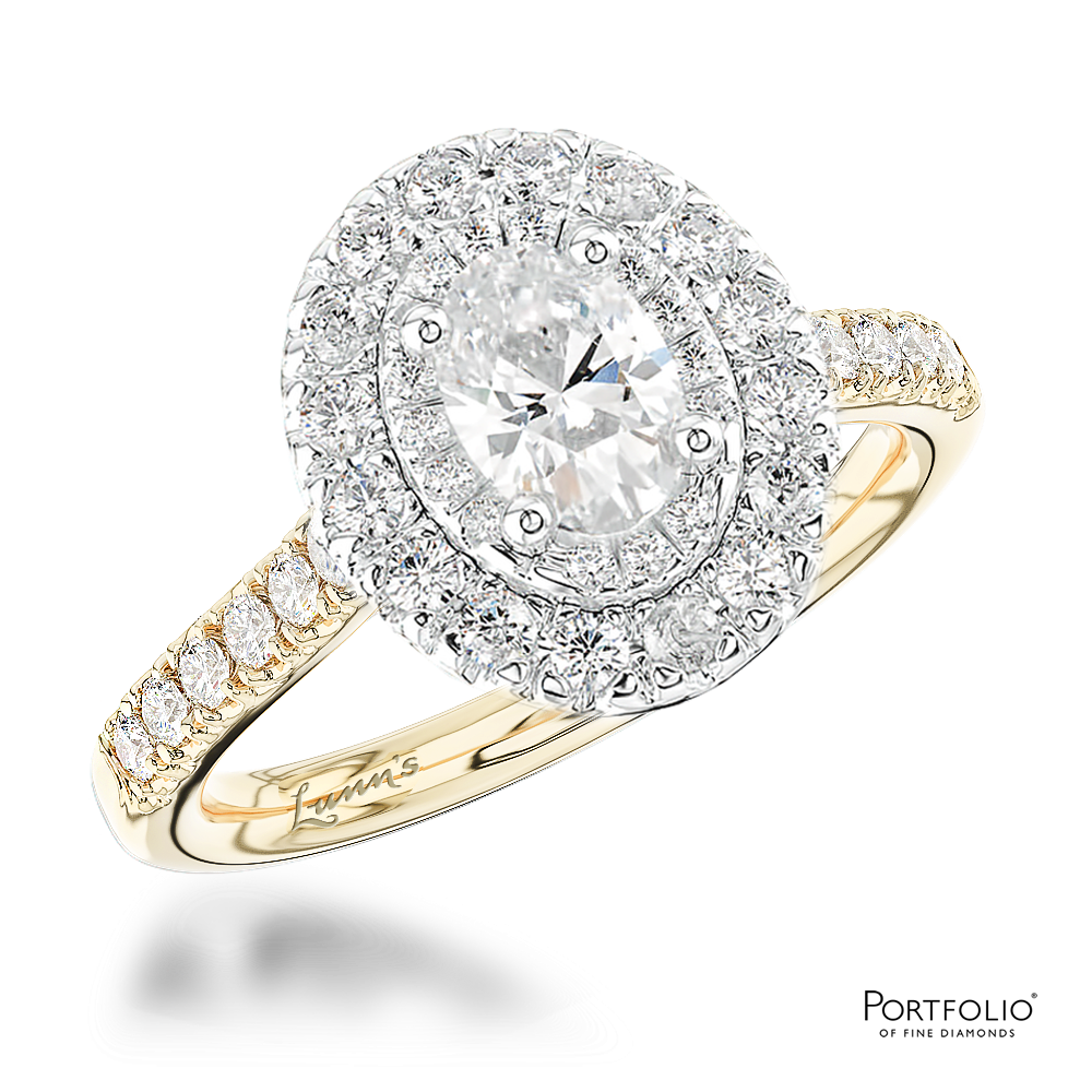 Cluster 0.70ct F SI1 Diamond Yellow Gold/Platinum Ring