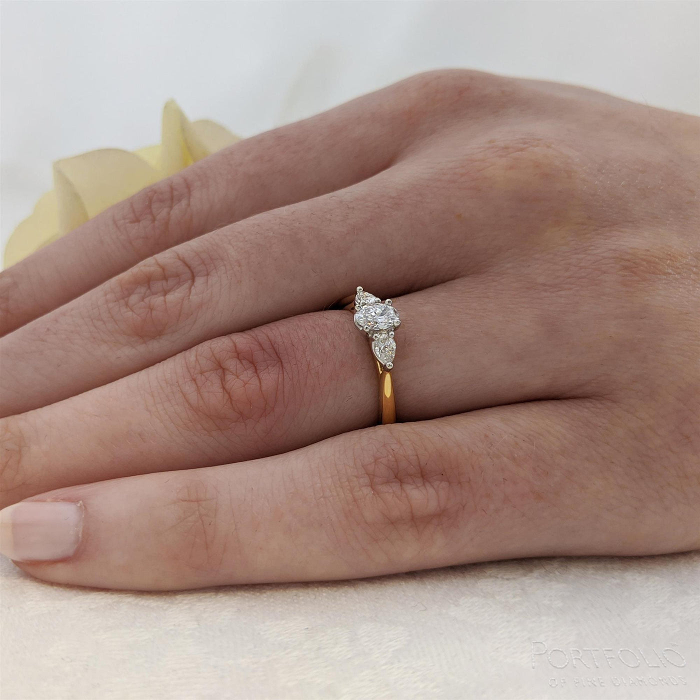 Three Stone 0.40ct G VS1 Diamond Yellow Gold/Platinum Ring
