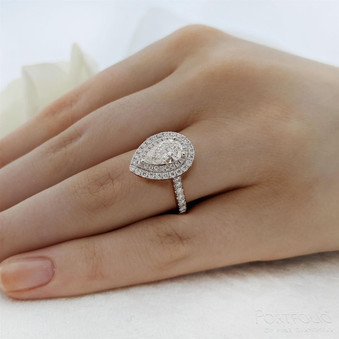 Cluster 0.70ct F SI1 Diamond Platinum Ring