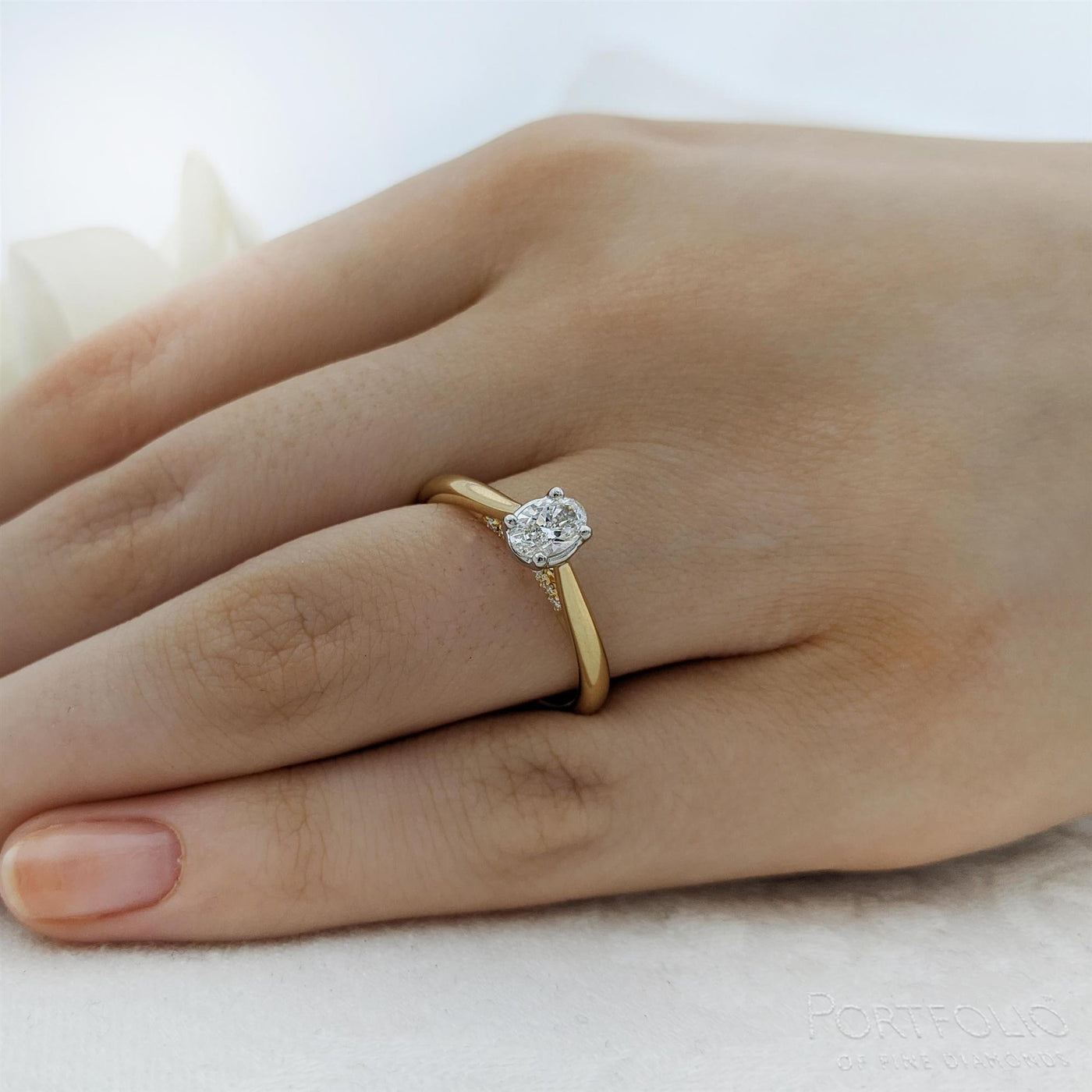 Solitaire 0.30ct D SI1 Diamond Yellow Gold/Platinum Ring