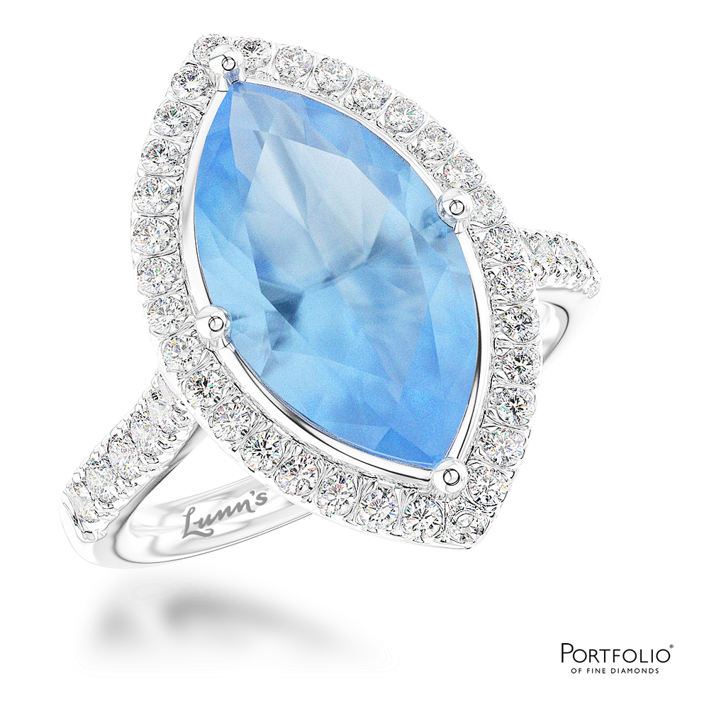 Cluster 1.65ct Aquamarine Platinum Ring