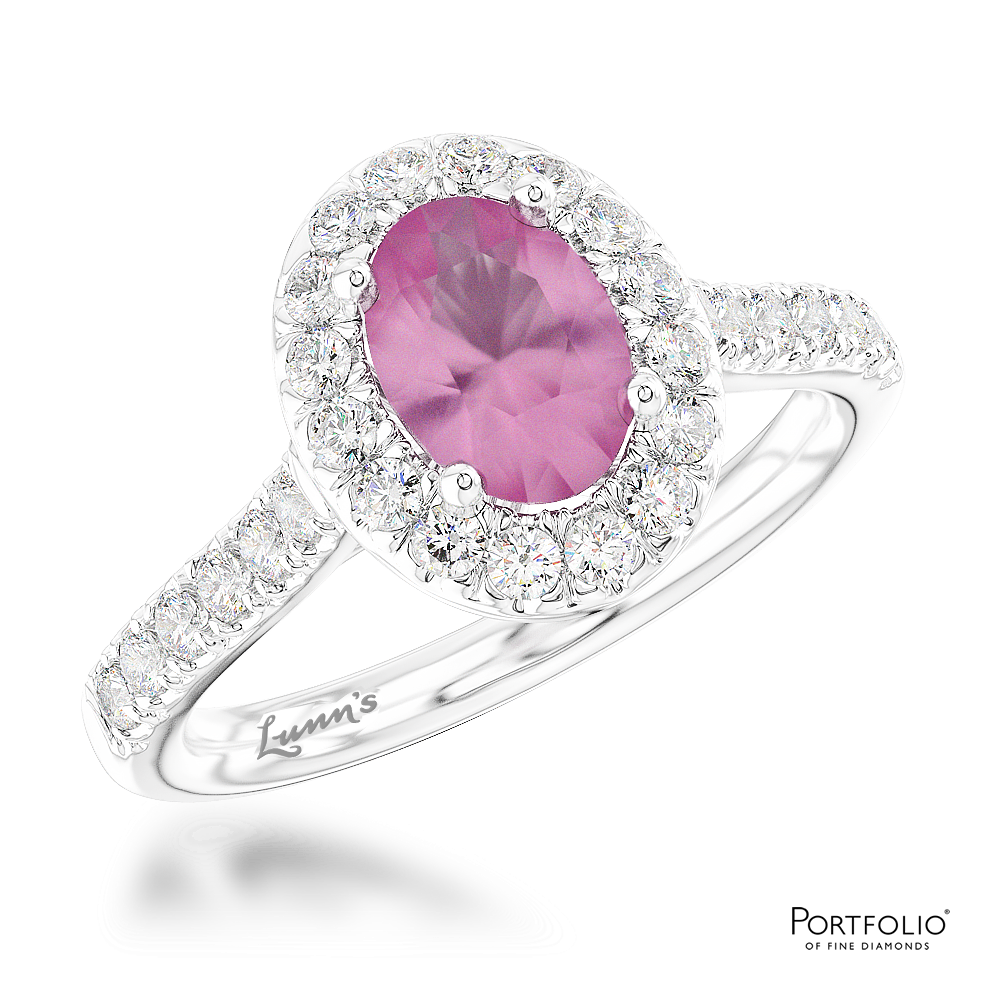 Cluster 2.31ct Pink Sapphire Platinum Ring