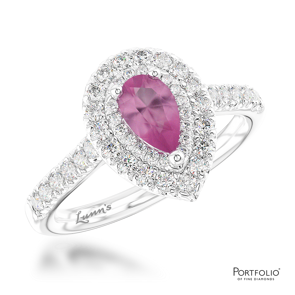 Cluster 2.22ct Pink Sapphire Platinum Ring