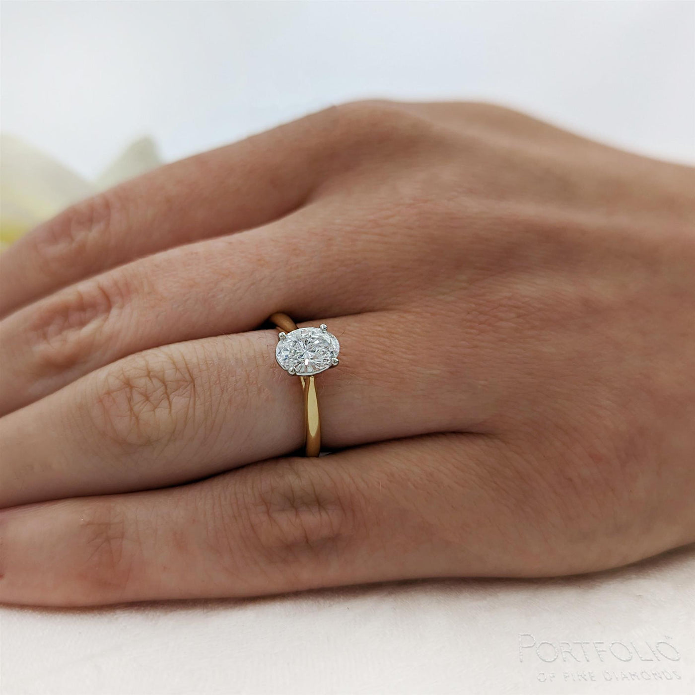 Solitaire 0.81ct G SI1 Diamond Yellow Gold/Platinum Ring