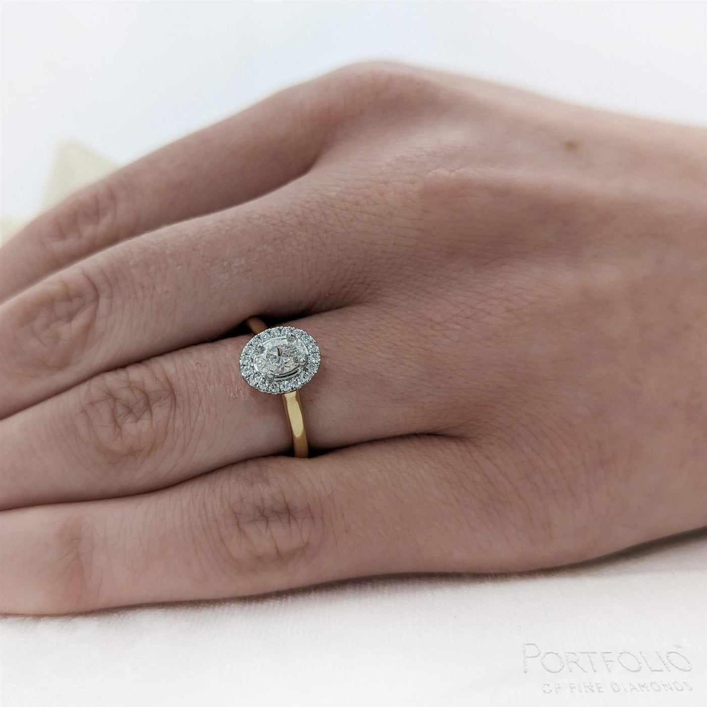 Cluster 0.49ct F VS2 Diamond Yellow Gold/Platinum Ring