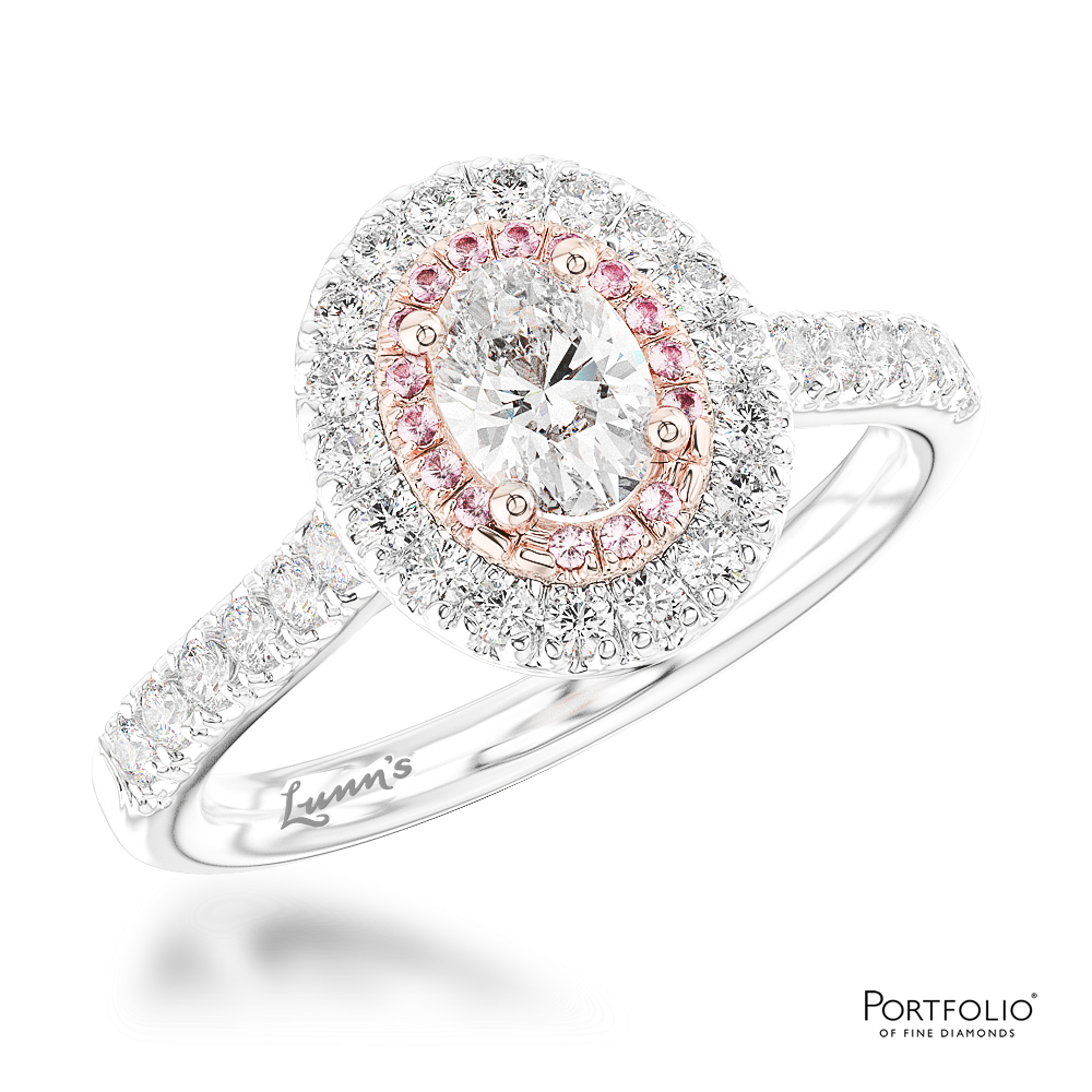 Cluster 0.32ct G SI1 Diamond Platinum/Rose Gold Ring