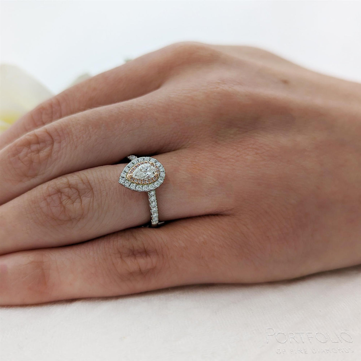 Cluster 0.31ct E SI1 Diamond Platinum/Rose Gold Ring