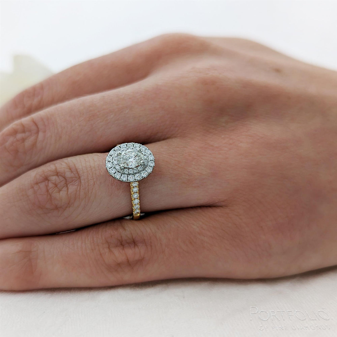 Cluster 0.53ct E VS1 Diamond Yellow Gold/Platinum Ring