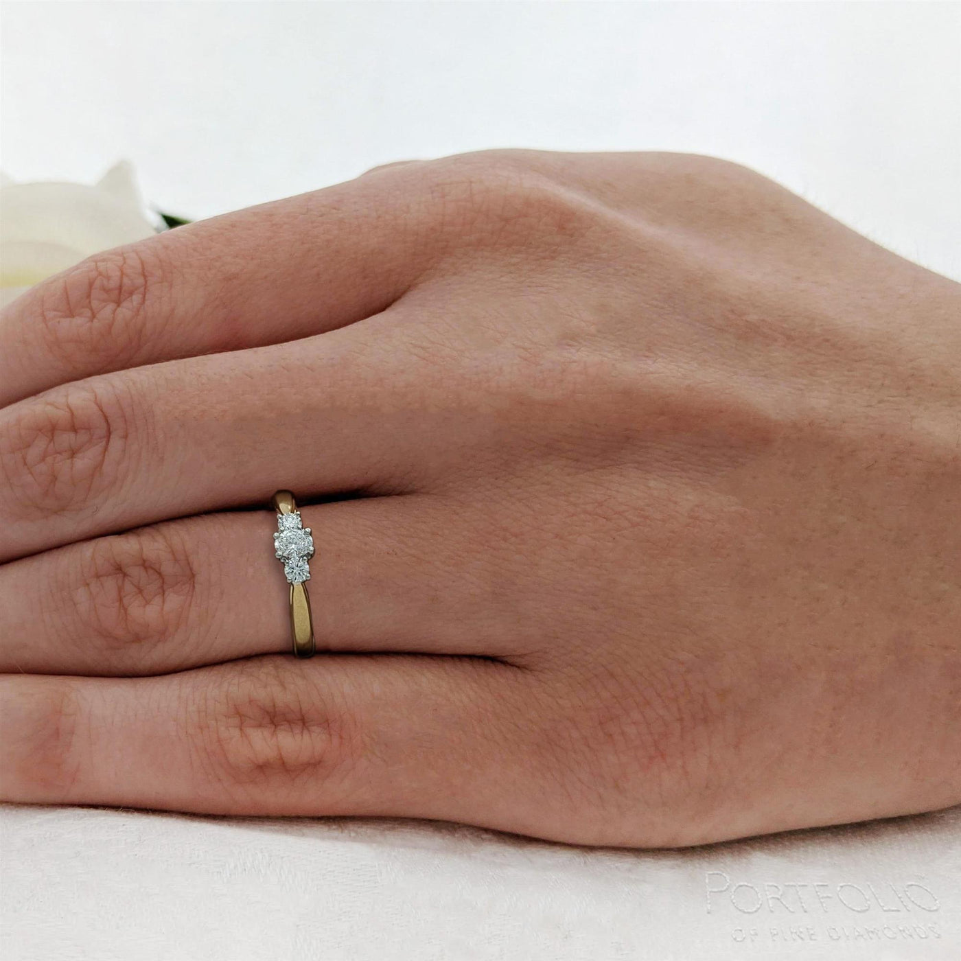 Three Stone 0.20ct F VS Diamond Yellow Gold/Platinum Ring