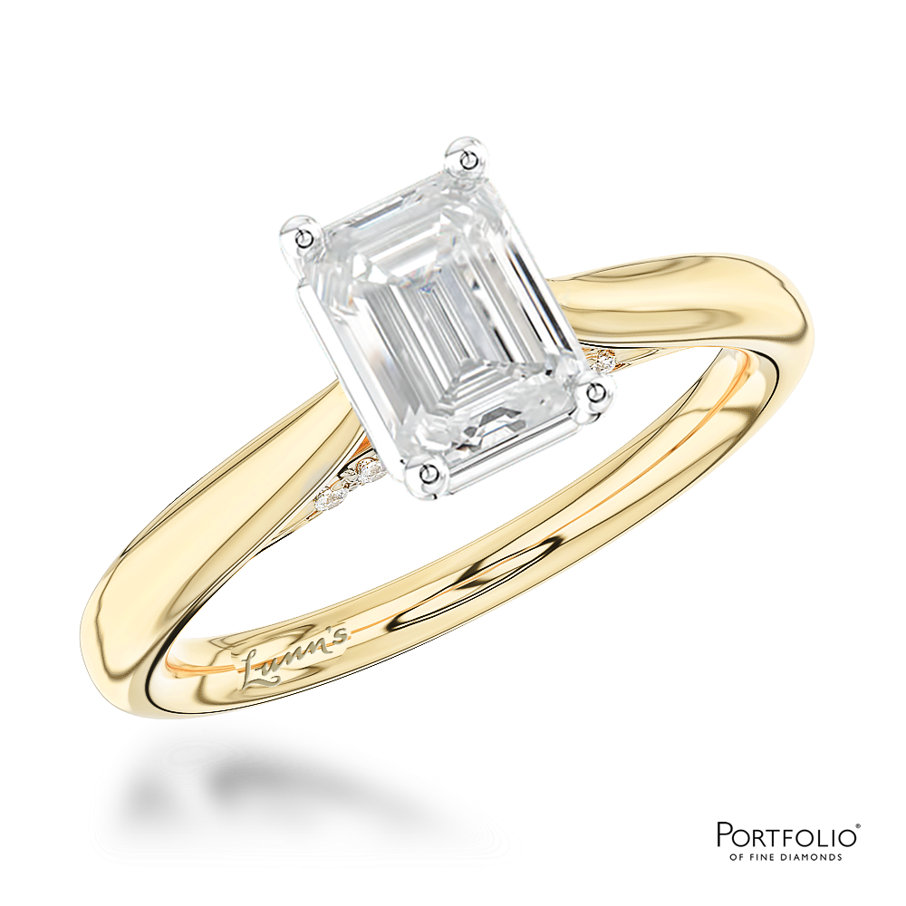 Solitaire 1.01ct F VS1 Diamond Yellow Gold/Platinum Ring