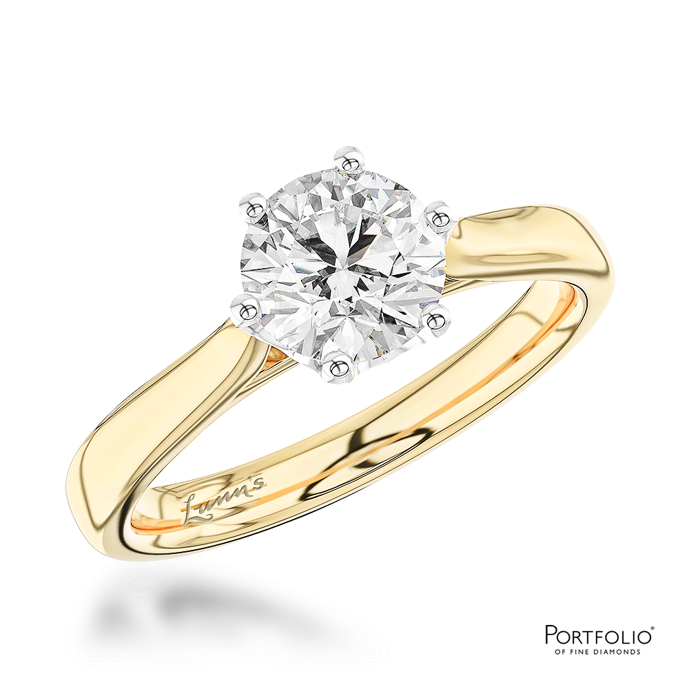 Solitaire 0.90ct G SI1 Diamond Yellow Gold/Platinum Ring