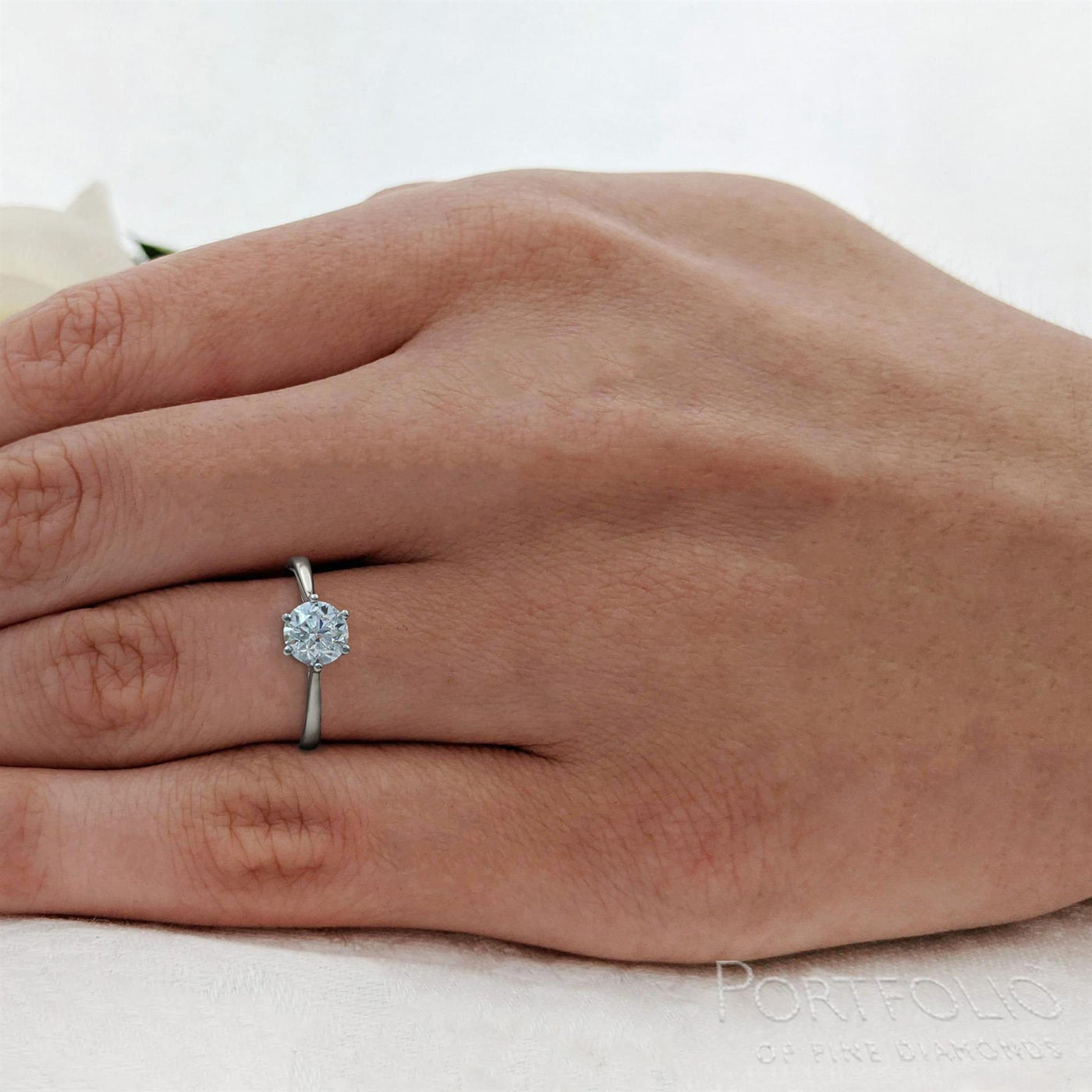 Solitaire 0.70ct D SI1 Diamond Platinum Ring