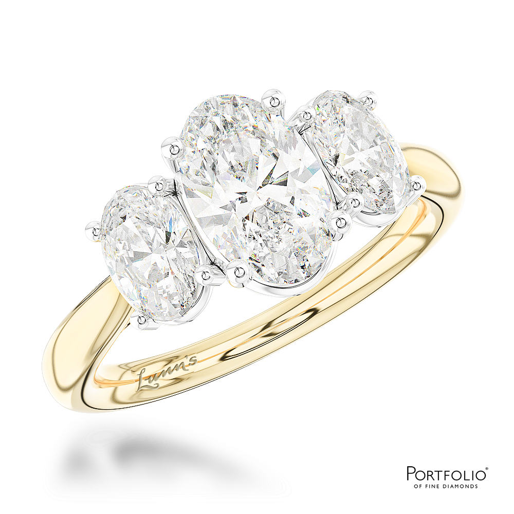 Three Stone 0.90ct F VS1 Diamond Yellow Gold/Platinum Ring