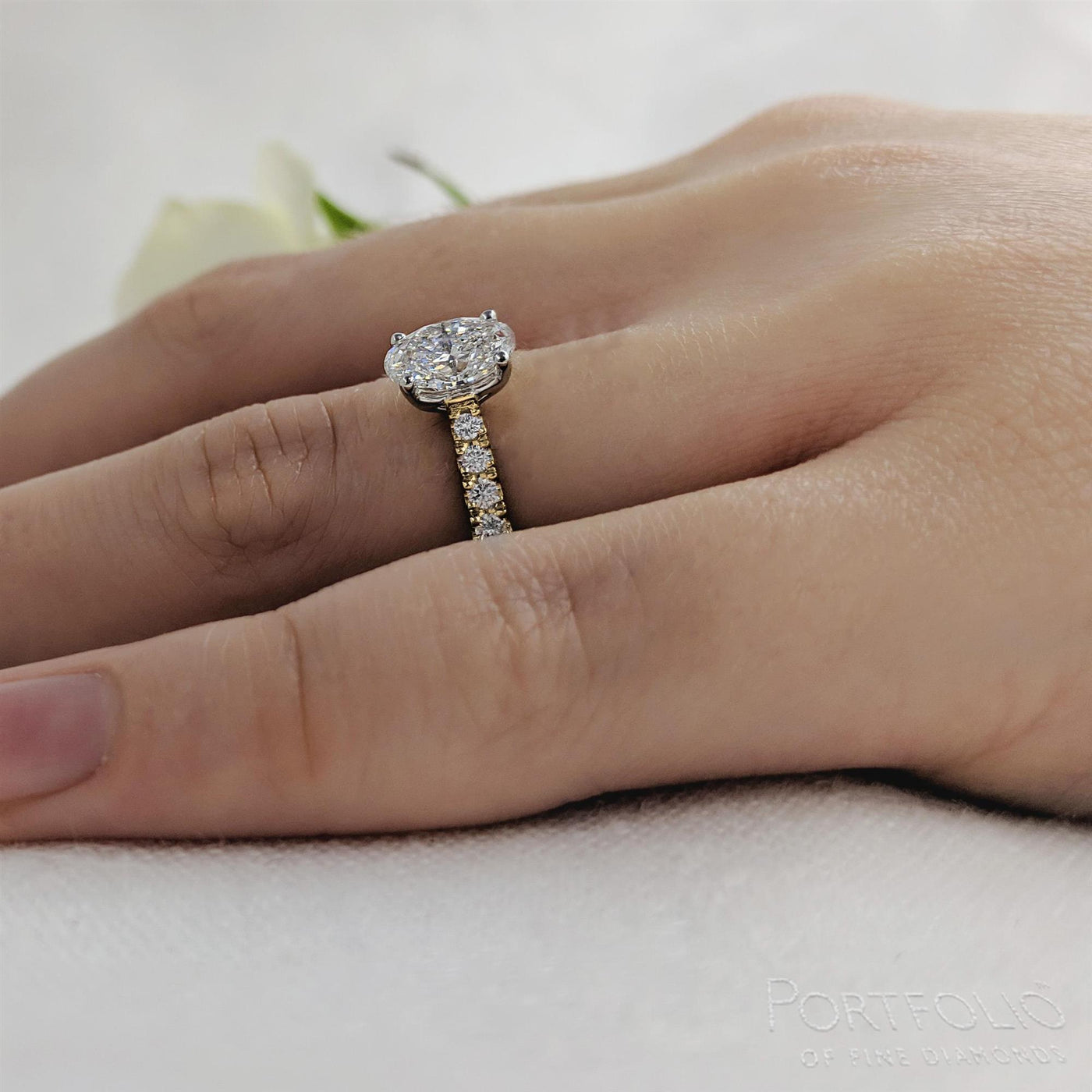 Solitaire 1.01ct E SI1 Diamond Yellow Gold/Platinum Ring