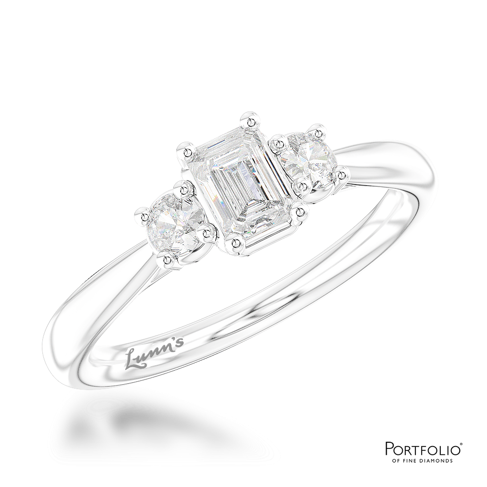 Three Stone 0.20ct F SI Diamond Platinum Ring