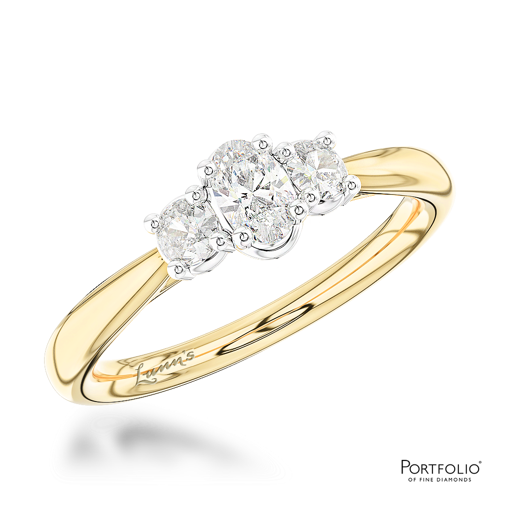 Three Stone 0.20ct G SI Diamond Yellow Gold/Platinum Ring