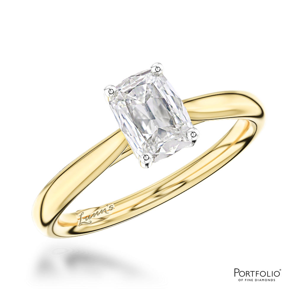 Solitaire 0.70ct G SI2 Diamond Yellow Gold/Platinum Ring