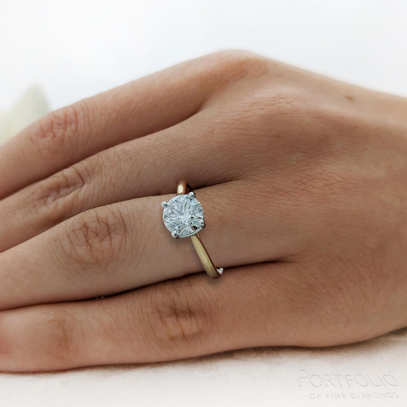Solitaire 1.80ct H SI2 Diamond Yellow Gold/Platinum Ring