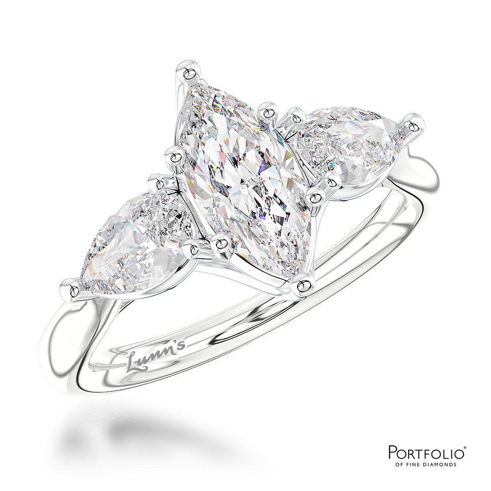 Three Stone 0.50ct E VS2 Diamond Platinum Ring