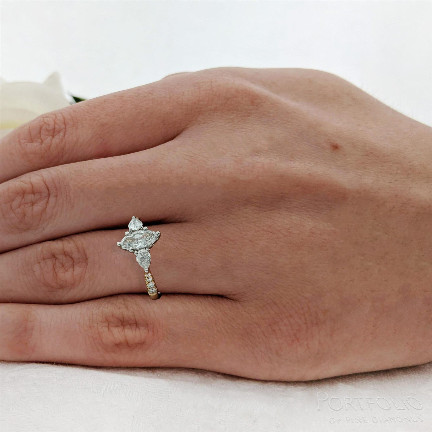 Three Stone 0.62ct G VVS2 Diamond Platinum Ring