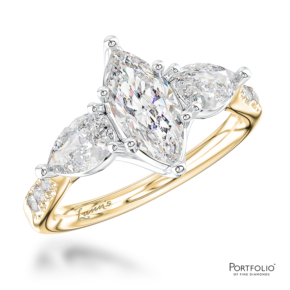 Three Stone 0.62ct G VVS2 Diamond Platinum Ring