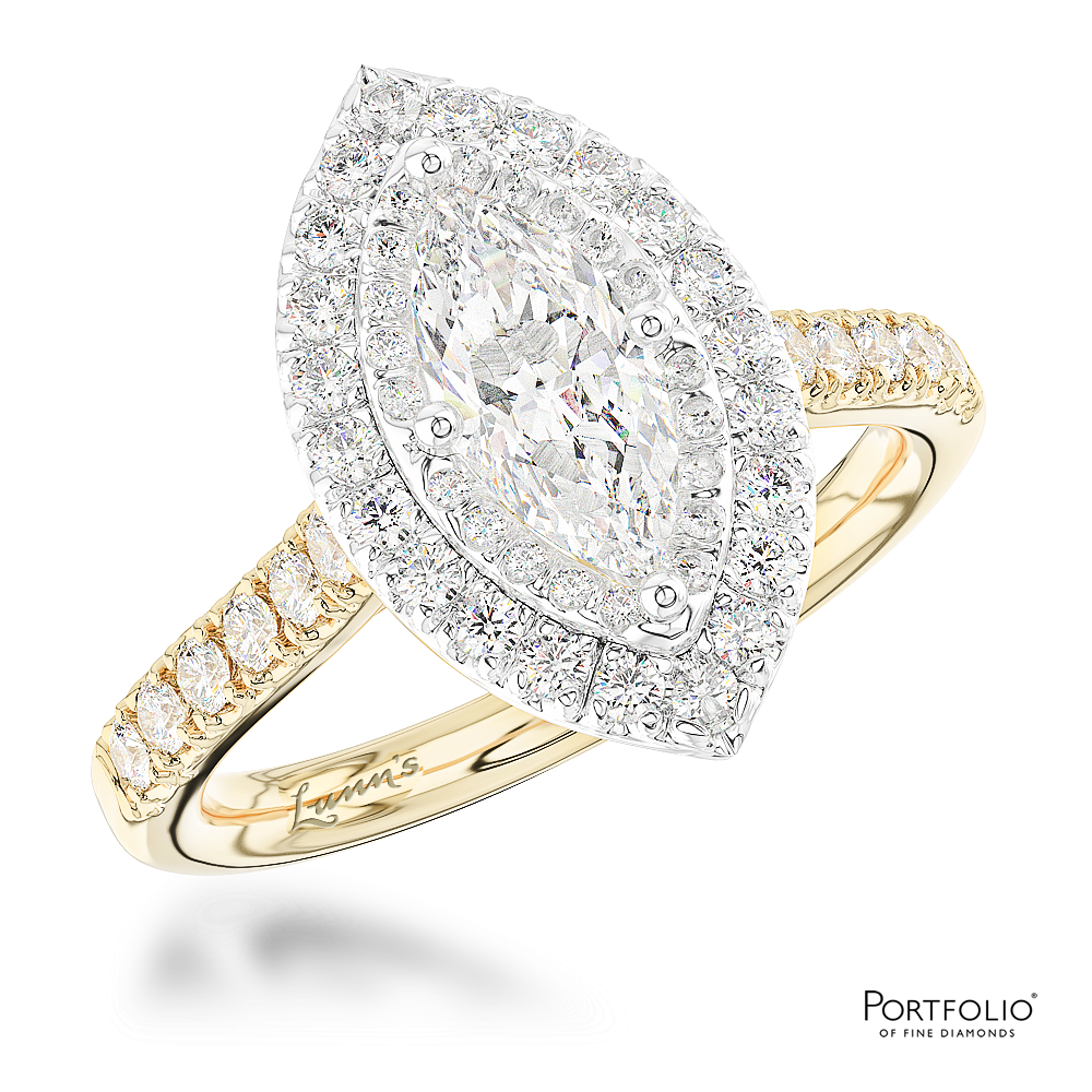 Cluster 0.70ct G SI1 Diamond Yellow Gold/Platinum Ring