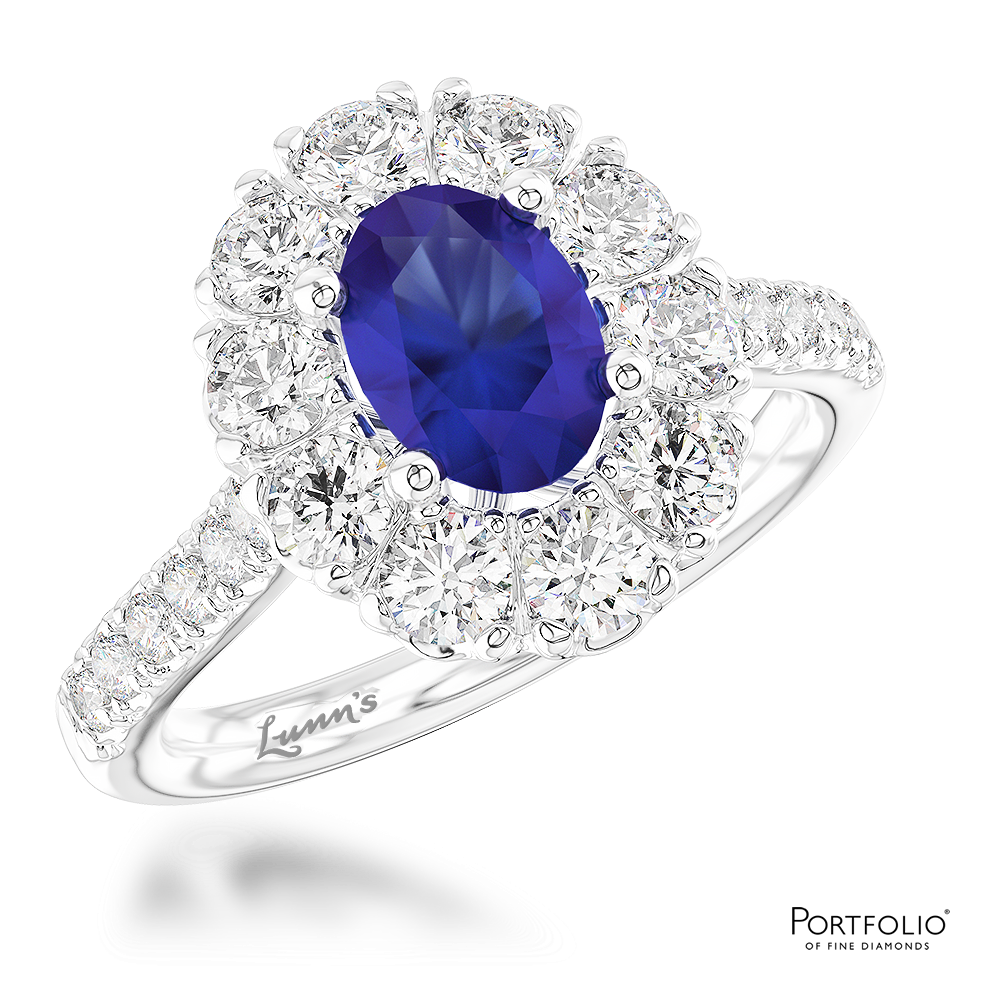 Cluster 1.39ct Sapphire Platinum Ring