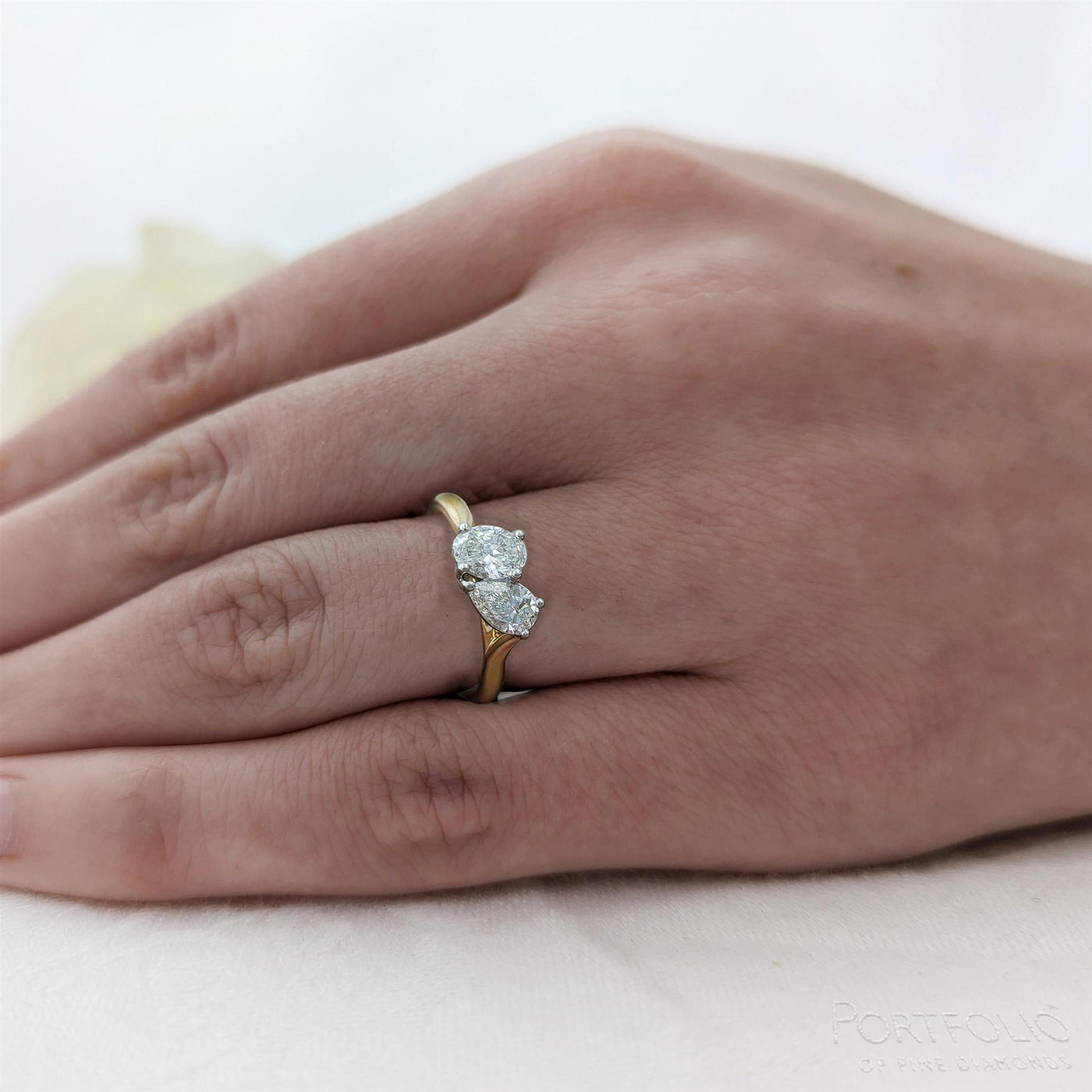 Two Stone 0.50ct F SI1 Diamond Yellow Gold/Platinum Ring