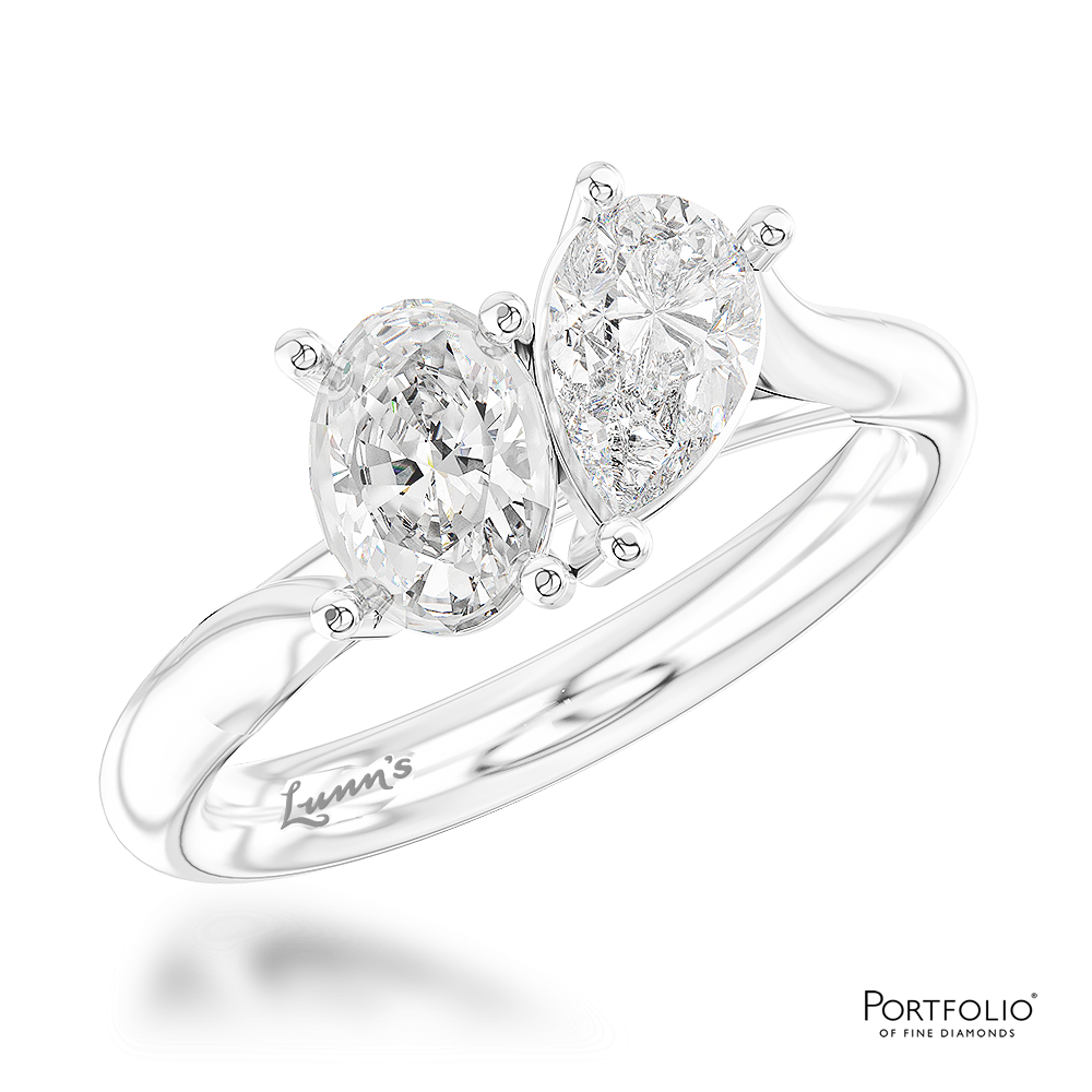 Two Stone 0.41ct E VS2 Diamond Platinum Ring