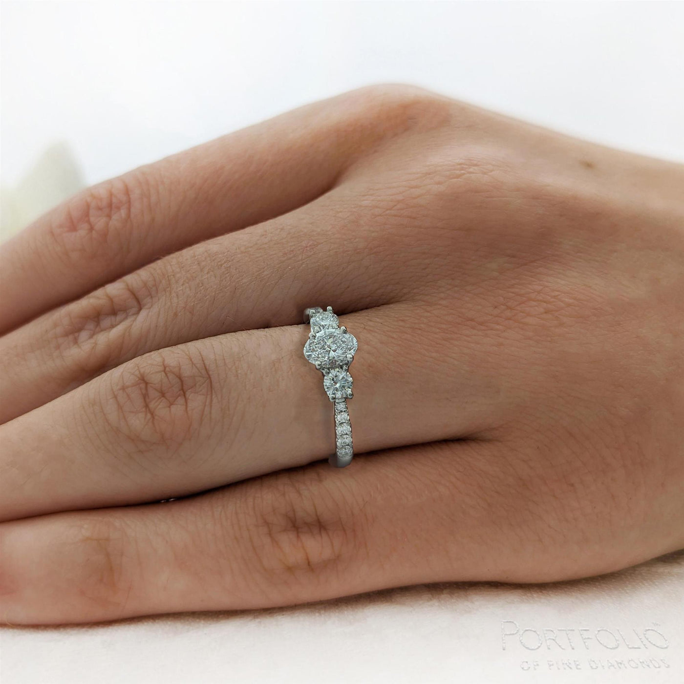 Three Stone 0.50ct E VS2 Diamond Platinum Ring