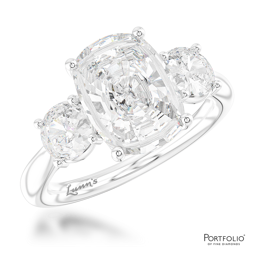 Three Stone 2.02ct F VVS2 Diamond Platinum Ring