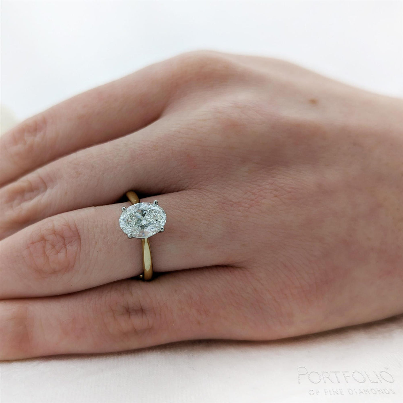 Solitaire 2.01ct H SI2 Diamond Yellow Gold/Platinum Ring