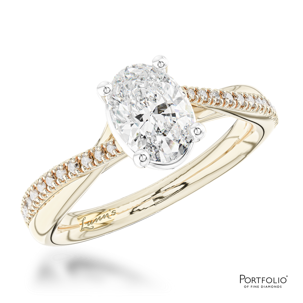 Solitaire 0.82ct E SI1 Diamond Yellow Gold/Platinum Ring