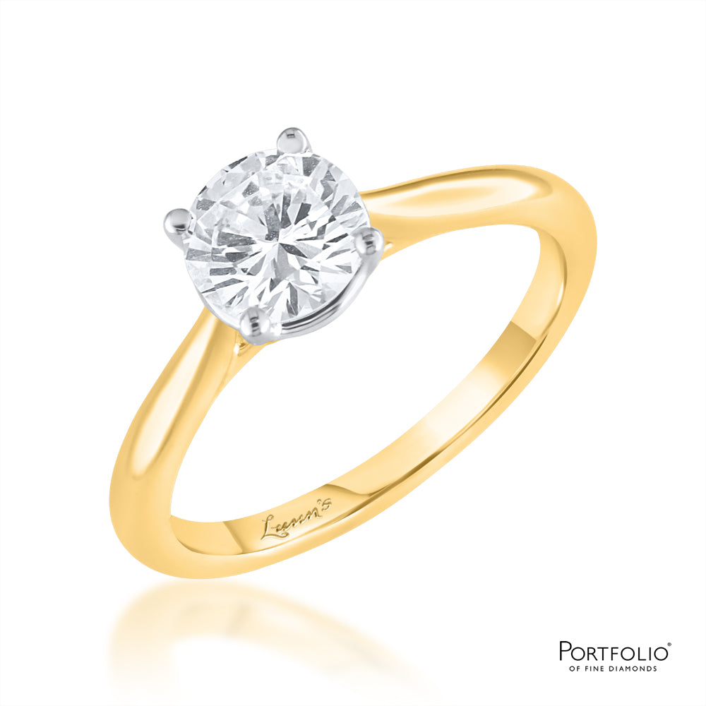Pre-Owned Solitaire 0.99ct F SI2 Diamond Yellow Gold Ring
