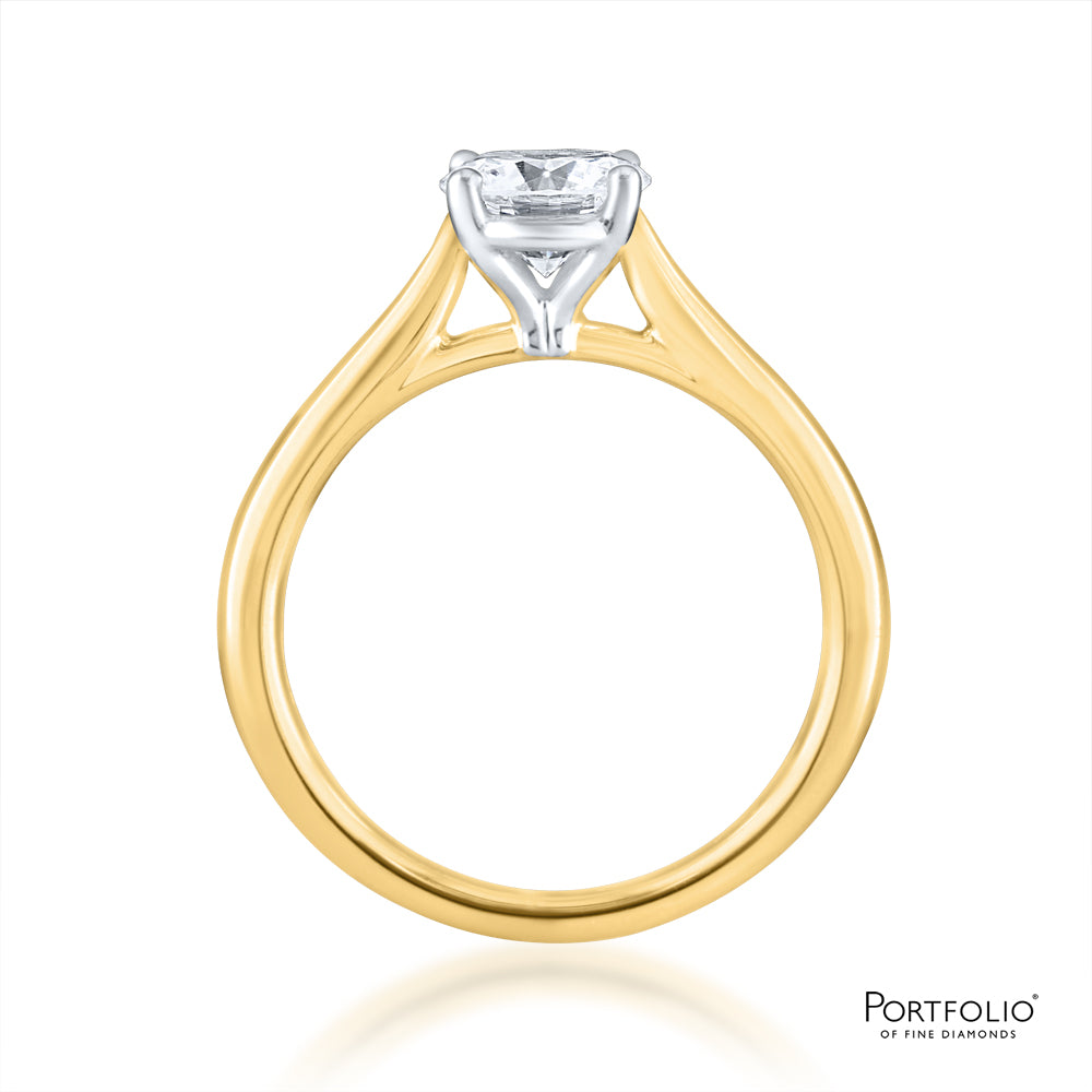 Pre-Owned Solitaire 0.99ct F SI2 Diamond Yellow Gold Ring