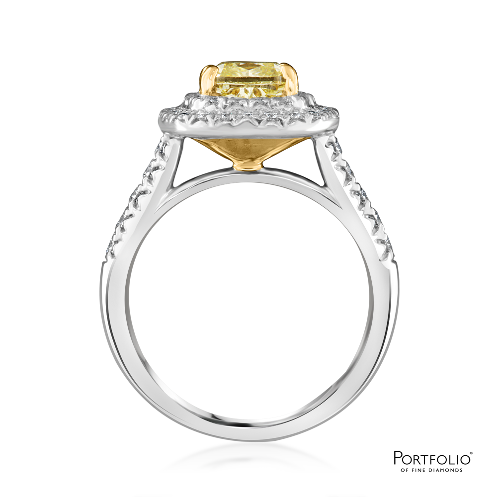 Pre-Owned 1.39ct Fancy Light Yellow VS1 Diamond Platinum Ring