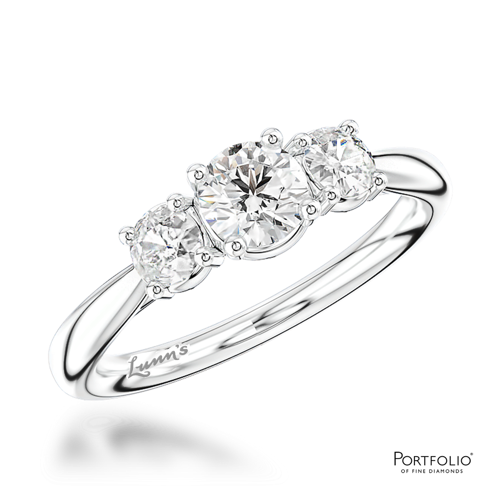 Three Stone 0.40ct F VS2 Diamond Platinum Ring