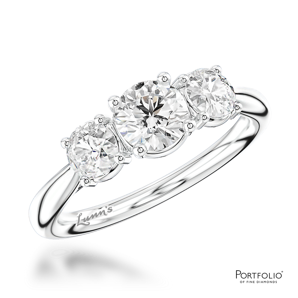 Three Stone 0.50ct F SI1 Diamond Platinum Ring