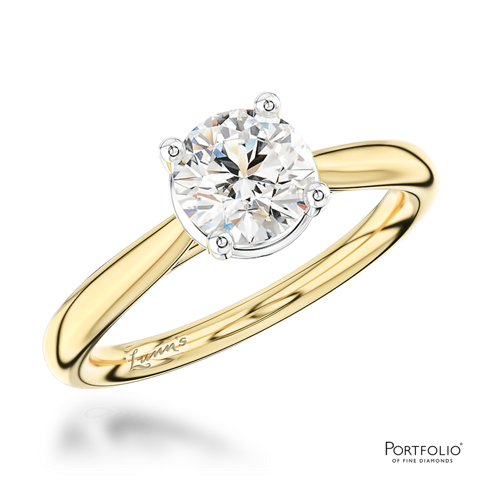 Solitaire 2.01ct F SI2 Diamond Yellow Gold/Platinum Ring