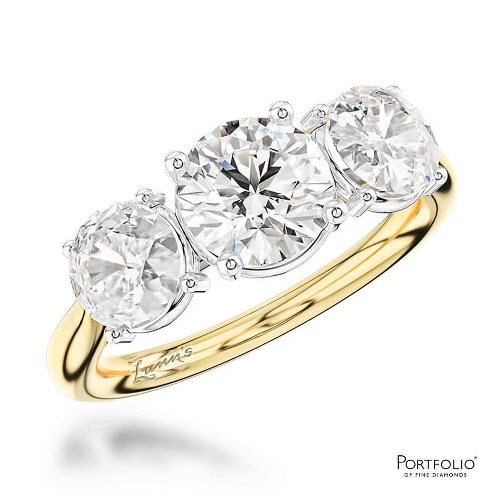 Three Stone 1.00ct E VS2 Diamond Yellow Gold/Platinum Ring