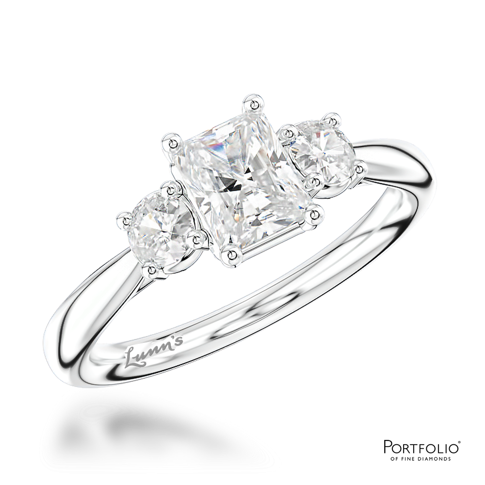Three Stone 0.51ct D VS2 Diamond Platinum Ring