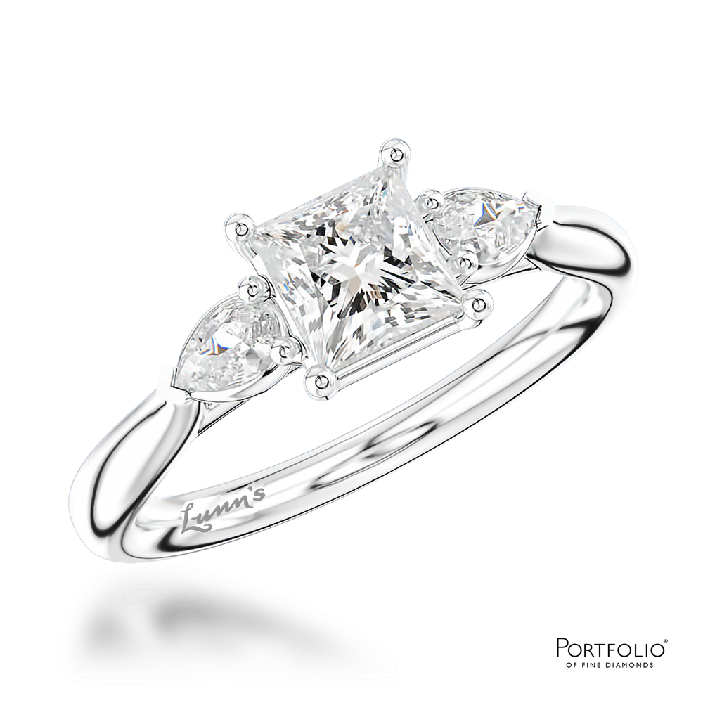 Three Stone 0.41ct E VS2 Diamond Platinum Ring