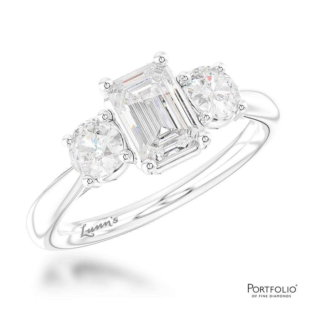 Three Stone 1.01ct F IF Diamond Platinum Ring