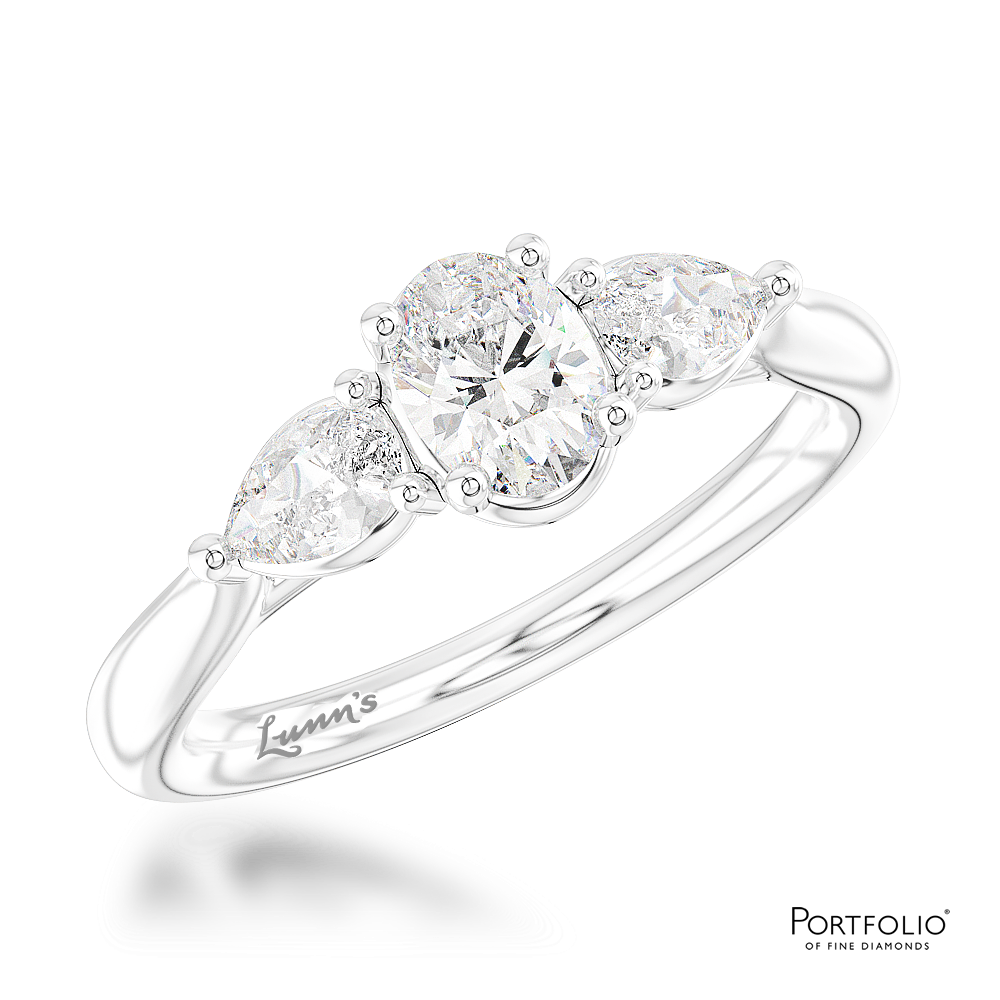Three Stone 0.41ct F VS1 Diamond Platinum Ring