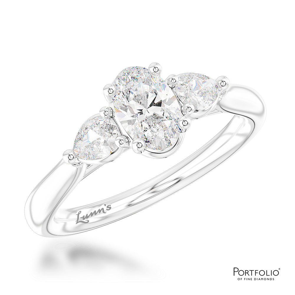 Three Stone 0.53ct D VS2 Diamond Platinum Ring
