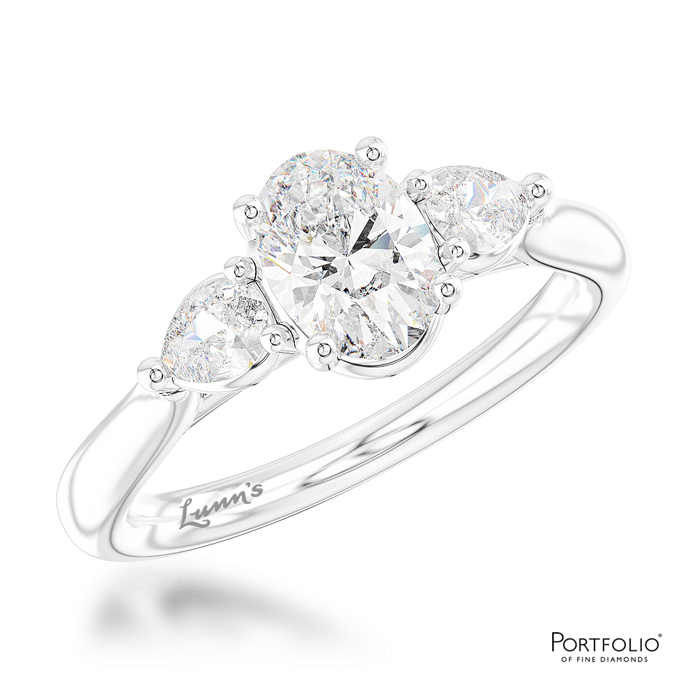 Three Stone 0.70ct D SI1 Diamond Platinum Ring