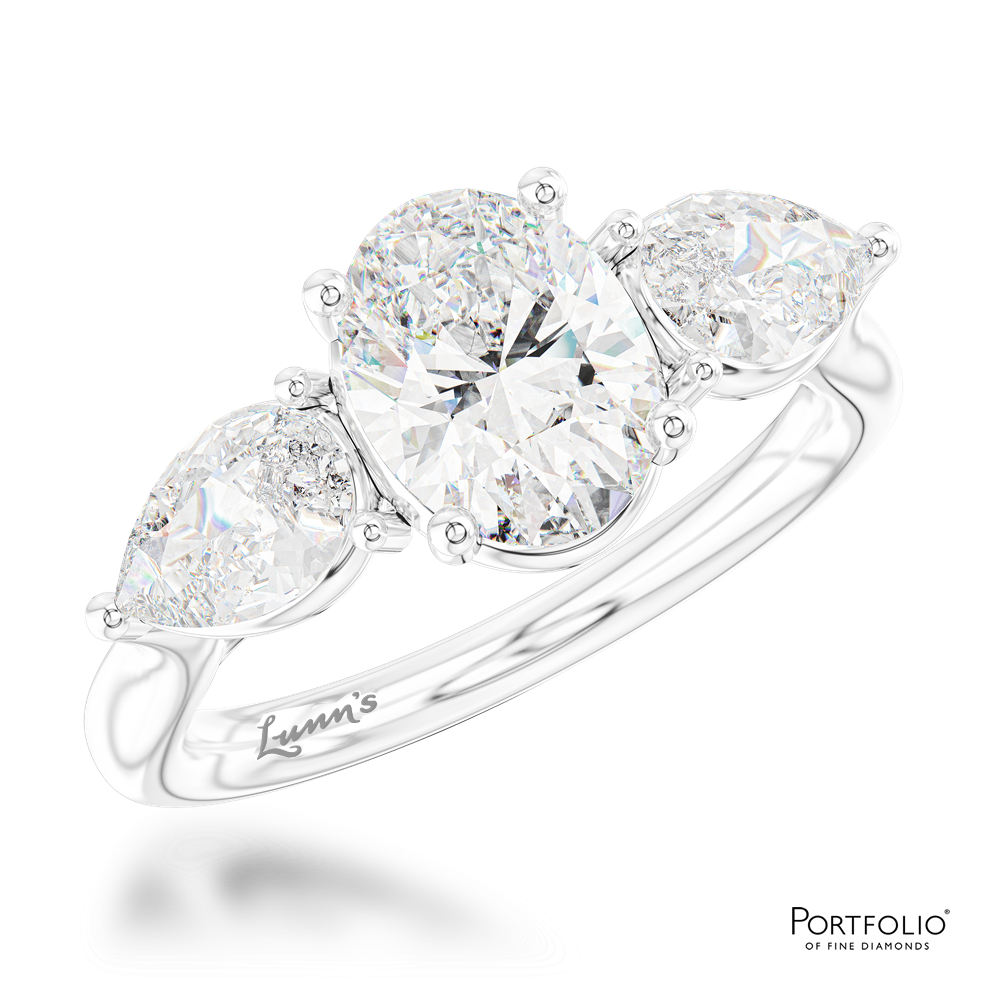 Three Stone 1.00ct E SI2 Diamond Platinum Ring