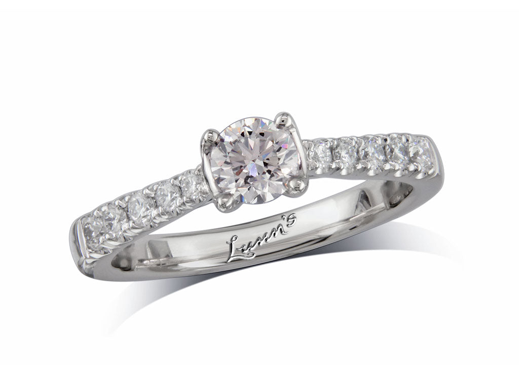 Solitaire 0.40ct F VS2 Diamond Platinum Ring