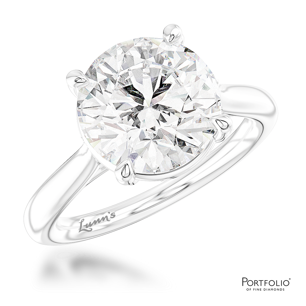 Solitaire 3.51ct G VS2 Diamond Platinum Ring